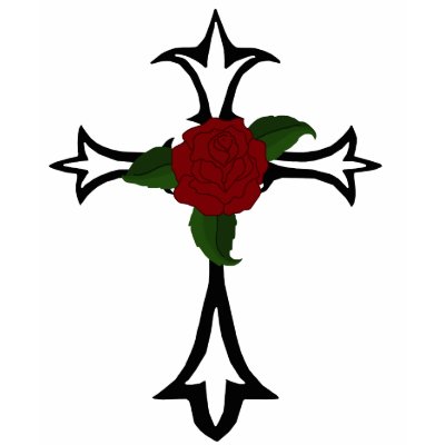 Cross  Rose on Tribal Tattoo Cross With A Red Rose Hoody From Zazzle Com