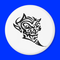 Tribal Tattoo Devil Face Satan Magnets