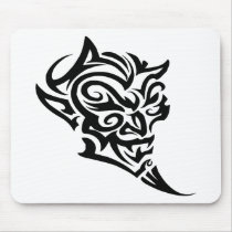 Tribal Tattoo Devil Face Satan Mouse Mats