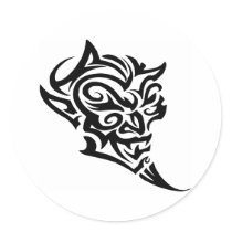 Tribal Tattoo Devil Face Satan Stickers