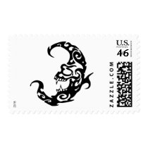 Tribal Tattoo Evil Moon postage by WhiteTiger_LLC Tribal Tattoo Evil Moon postage