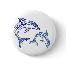 Tribal Tattoo Porpoise Duo Pinback Button