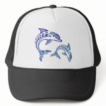 Tribal Tattoo Porpoise Duo Trucker Hats
