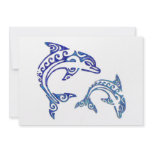 Tribal Tattoo Porpoise Duo Personalized Invites