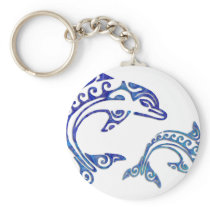 Tribal Tattoo Porpoise Duo Keychains
