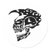 Tribal Tattoo Skull w/ Mohawk stickers