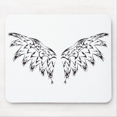 Tribal Tattoo Wings Mouse Pads