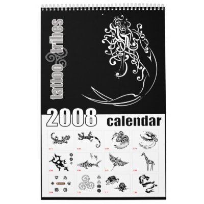 Tribal tattoos 2008 calendar - Single page noir by TattooTribes