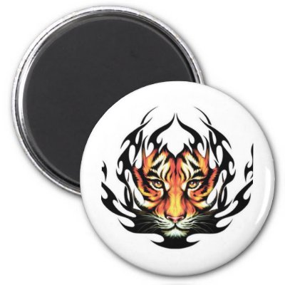 tribal Tiger Tattoo Magnet by