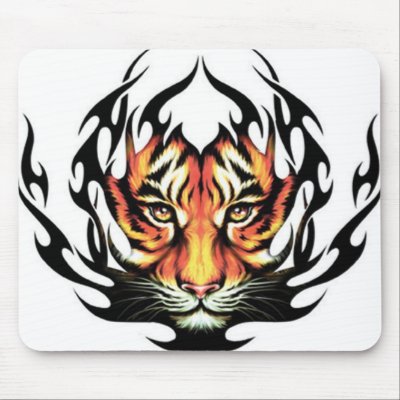 tribal Tiger Tattoo Mouse Pad by funny tshirt