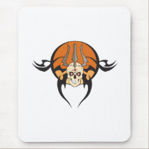 tribal trident of death skull mousepads