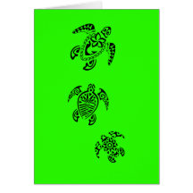 Tribal Turtle Trio Design Greeting Card