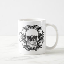 urban, tribal, skull, funny, vintage, cool, urban trend, fun, bones, skull mug, retro, skulls, slightly less humorous, old, skeleton, mug, Mug with custom graphic design