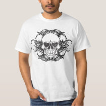 urban, tribal, skull, urban trend, bones, retro, skulls, funny, vintage, cool, T-shirt/trøje med brugerdefineret grafisk design