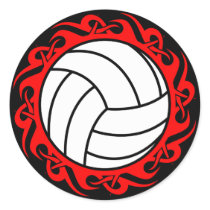 tribal volleyball round sticker