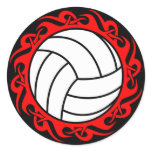 tribal volleyball round sticker