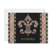 Tribal Voodoo Fleur de lis invitations