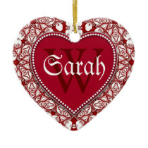Tribal White Red Name Door Signs Ornament