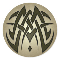 Tribal Woven Blades Round Sticker by jamieco Tribal Woven Blades Round Sticker
