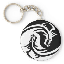 Tribal Yin Yang Keychain