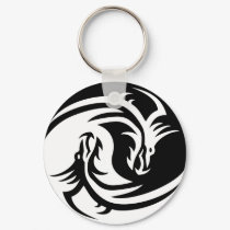 Tribal Yin Yang keychains