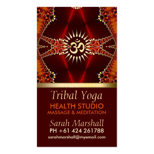 Tribal Yoga Eastern New Age Business Card (front side)