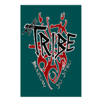 Tribe Poster Large Teal [22.86" x 34.5"] posters