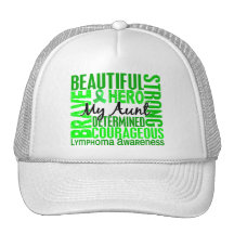 Tribute Square Aunt Lymphoma Trucker Hats