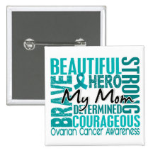 Tribute Square Mom Ovarian Cancer Buttons