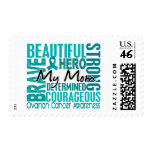 Tribute Square Mom Ovarian Cancer Postage Stamp