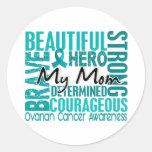 Tribute Square Mom Ovarian Cancer Round Sticker