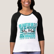 Tribute Square Mom Ovarian Cancer T Shirts