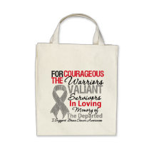 Tribute Support Brain Cancer Awareness Canvas Bags