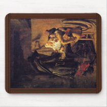 Tric-Trac Players By Hooch Pieter De (Best Quality Mousepads