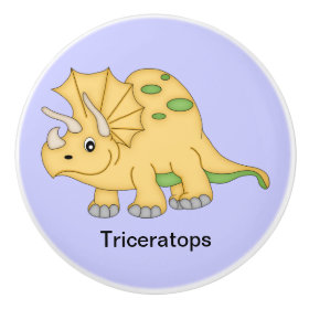 Triceratops Dinosaur Ceramic Knob