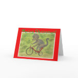 Triceratops Tricycle Christmas Card