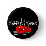 Trick or Treat 3 Red Candy Apples Pinback Buttons