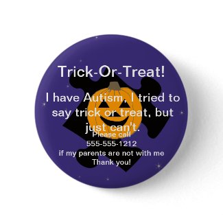 Trick or Treat Autism Button button