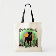 Trick or Treat Bag - Evil Dog Graveyard Colorful