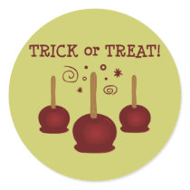 Trick or Treat Candy Apples Round Sticker