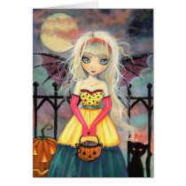 Trick or Treat Cute Gothic Fairy Halloween Art cards