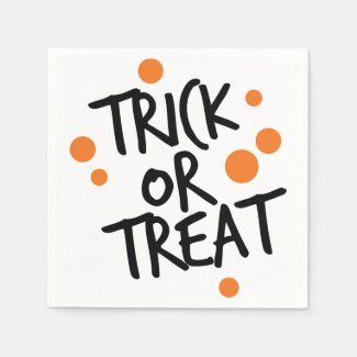 TRICK OR TREAT DOTS | HALLOWEEN NAPKINS STANDARD COCKTAIL NAPKIN