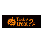 Trick or treat evil pumpkin Halloween Business Card Templates