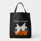 Trick or Treat Ghost Tote Canvas Bags