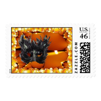 Trick or Treat Gothic Mask Postage stamp