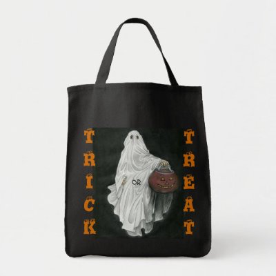 Canvas Grocery Bags on Trick Or Treat Grocery Canvas Tote Bags