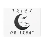 Trick Or Treat Halloween Bats Crescent Moon Postcard