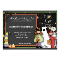 Trick or Treat Halloween Birthday invitations