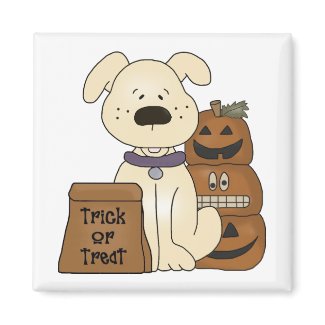 Trick Or Treat Halloween Dog magnet
