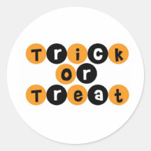 Trick or Treat Halloween Fun Round Stickers